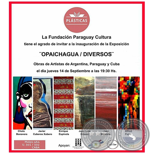 OPAICHAGUA / DIVERSOS - Jueves, 14 de Septiembre de 2017 - Obras de Artistas de Argentina, Paraguay y Cuba   Buenos Aires